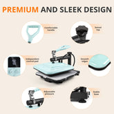 [⚡Flash Deal] HTVRONT Manual Heat Press Machine 15" x 15" 110V - (2 Colors) & Free Mini Heat Press